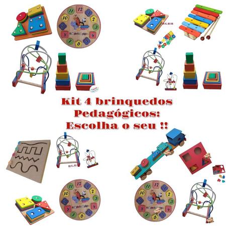 Imagem de Kit Brinquedo Pedagógico Educativo Em Madeira Escolha O Seu Kit Educativo