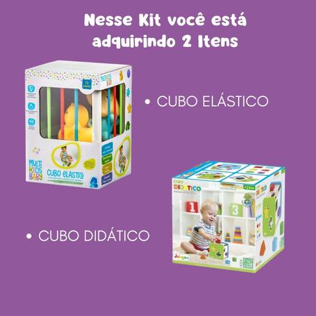 Imagem de Kit Brinquedos Didáticos Bebê 12 Meses Educativos Coloridos 2 em 1