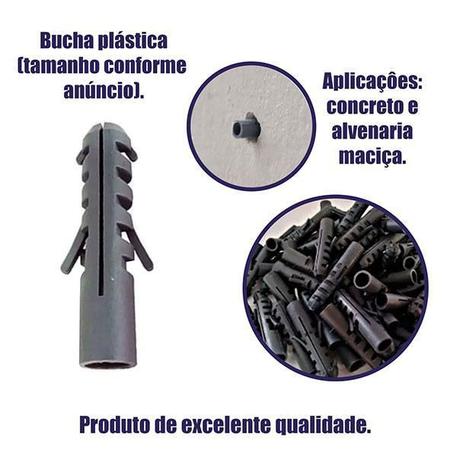 Imagem de Kit Buchas 08 Buchas De Fixação Sem Anel Nylon 50Pçs