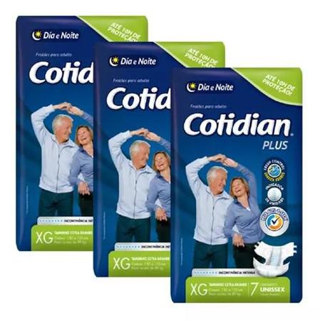 Imagem de Kit c/ 03 pacotes fralda geriátrica Intensa Cotidian PLus XG