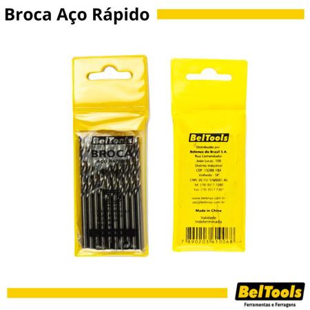 Imagem de Kit C/ 10 Broca Aço Rápido 4mm Beltools