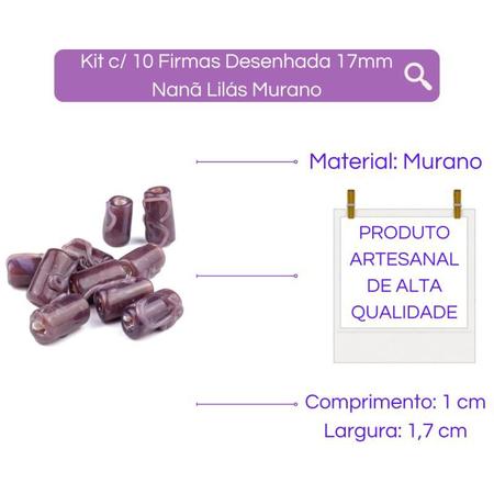 Imagem de Kit c/ 10 Firmas Desenhada 17mm Nanã Lilás Murano Guias