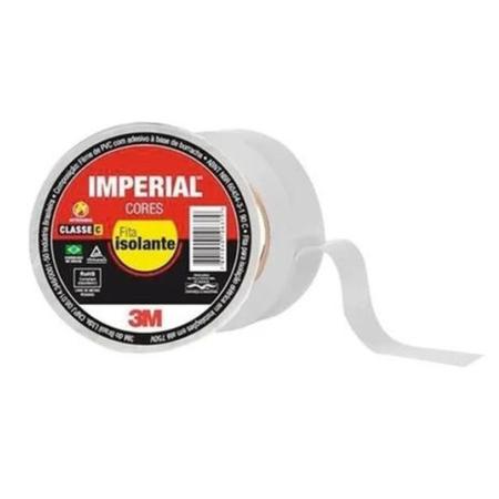 Imagem de Kit c/ 10 Fita Isolante Imperial Branca 18mm x 10m 3M