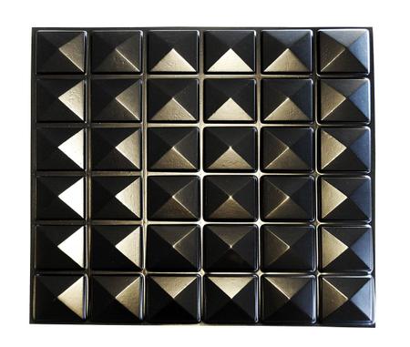 Imagem de Kit C/ 10 Placas 3D Preta Decorativa Revestimento Plástico PVC Auto Relevo Pirâmide