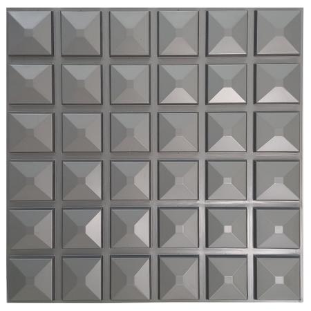 Imagem de Kit C/ 10 Placas Revestimento Parede Alto Relevo Painel 3d cobre 2,5m²  (VIENA CINZA) 
