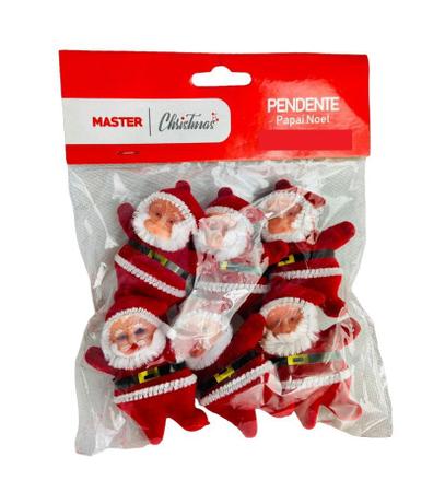 Imagem de Kit c/ 12 Mini Papai Noel Pendente De Árvore Natal 6cm