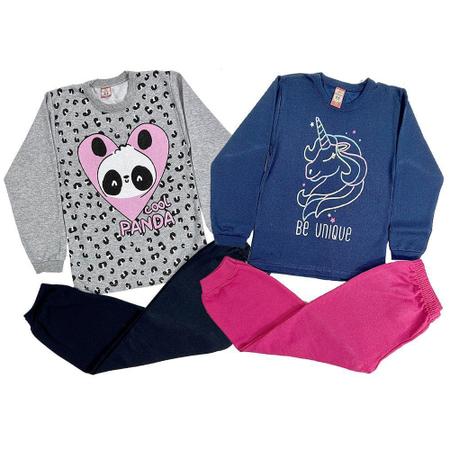 Conjunto Moletom Infantil Menina Blusa com Big Gola e Calça Taper Aline