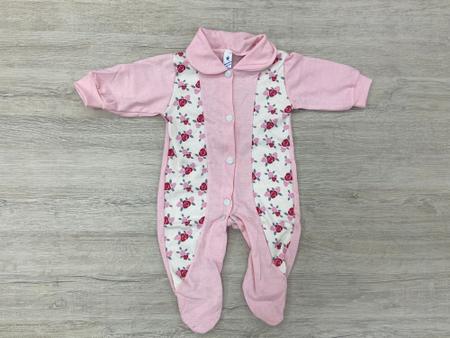 Imagem de Kit C/2 Macacão De Malha Bebê Estampado Feminino RN