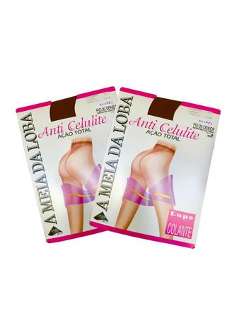 Kit c 2 Meia Cal a Fio 20 Loba Anti Celulite Lupo Meia Cal a