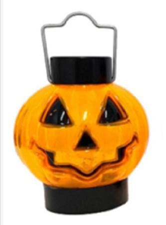 Imagem de Kit C/ 2 Mini Lampião Abobora Led Decoração Halloween