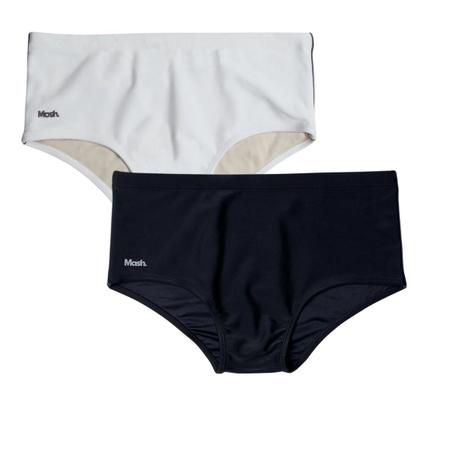 Kit C/ 2 Sunga Adulto Lisa Mash com Vivo nas Laterais Tamanho:GCor:Preto00Tamanho:GCor:Branco00 Imagem de Kit C/ 2 Sunga Adulto Lisa Mash com Vivo nas Laterais Tamanho:GCor:Preto00Tamanho:GCor:Branco00