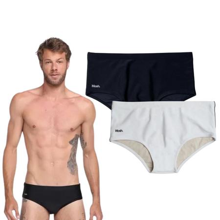 Kit C/ 2 Sunga Adulto Lisa Mash com Vivo nas Laterais Tamanho:GCor:Preto00Tamanho:GCor:Branco00 Imagem de Kit C/ 2 Sunga Adulto Lisa Mash com Vivo nas Laterais Tamanho:GCor:Preto00Tamanho:GCor:Branco00
