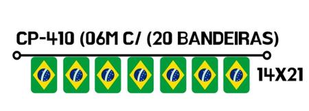 Imagem de Kit C/ 2 Varal Bandeira Do Brasil 40 Bandeirinhas