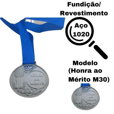 Imagem de Kit C/20 Medalhas de Ouro Prata ou Bronze Honra ao Merito C/Fita 930