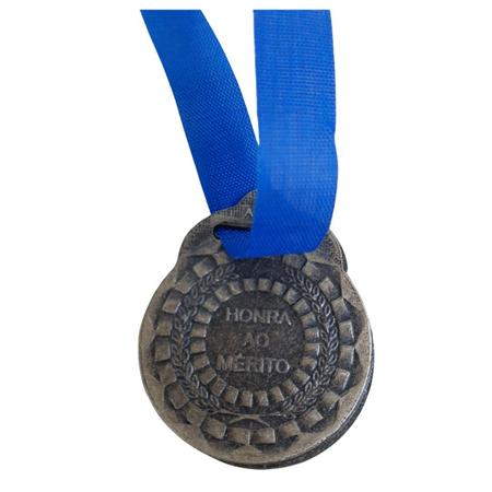 Imagem de Kit C/25 Medalhas de Ouro Prata ou Bronze Honra ao Mérito C/Fita Azul 40mm