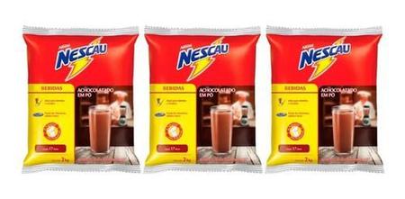 Imagem de Kit C/3 Achocolatado Em Pó Chocolate Nescau 2kg - Nestlé 