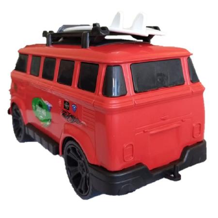 Imagem de Kit C/ 3 Carrinhos Miniatura Fusca Kombi Brasilia Sweel Car C/ Prancha De Praia - Orange Brinquedos