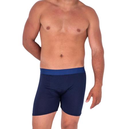 Kit C 3 Cueca Boxer RISCADINHA Microfibra Long Leg Box LUXO Direto