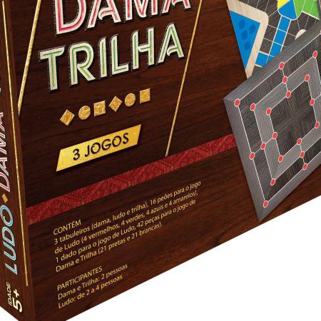 LUDO, DAMA E TRILHA - SUPER JOGOS Kit com 3 Jogos Educativos E