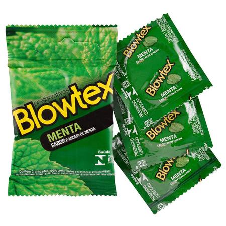 Imagem de Kit c/ 3 Pacotes Preservativo Blowtex Menta c/ 3 Un Cada