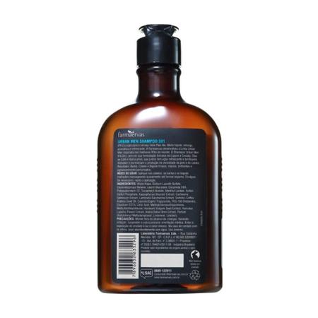 Imagem de Kit c/ 3 Shampoo Masculino 31 240ml Urban Men Farmaervas