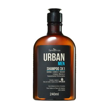 Imagem de Kit c/ 3 Shampoo Masculino 31 240ml Urban Men Farmaervas