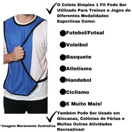 Imagem de Kit C/5 Coletes de Futebol Treino Jogo Simples 1 Fit