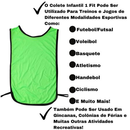 Imagem de Kit C/5 Coletes Infantil de Futebol Treino Jogo 1 Fit