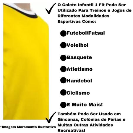 Imagem de Kit C/5 Coletes Infantil de Futebol Treino Jogo Simples1 Fit