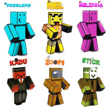 Kit c/ 6 Bonecos 35 cm Turma do Problems-Minecraft  - Algazarra - Boneco  Minecraft - Magazine Luiza