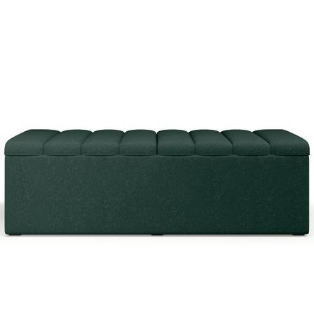 Imagem de Kit Cabeceira Cama Box Casal King 195cm com Calçadeira Baú Dália W01 Linho Verde Musgo - Lyam