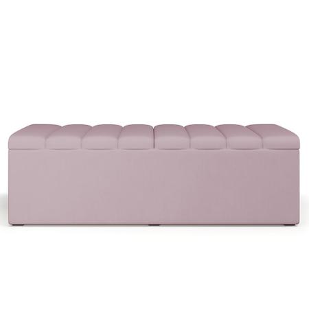 Kit Cabeceira Cama Box Casal Queen 160cm Com Calçadeira Baú Dália W01 Suede Rosê - Lyam Decor Imagem de Kit Cabeceira Cama Box Casal Queen 160cm Com Calçadeira Baú Dália W01 Suede Rosê - Lyam Decor
