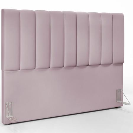 Kit Cabeceira Cama Box Casal Queen 160cm Com Calçadeira Baú Dália W01 Suede Rosê - Lyam Decor Imagem de Kit Cabeceira Cama Box Casal Queen 160cm Com Calçadeira Baú Dália W01 Suede Rosê - Lyam Decor