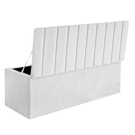 Imagem de Kit Cabeceira de Cama Box Casal Com Recamier Hana 140 CM material sintético Branco - Móveis Mafer