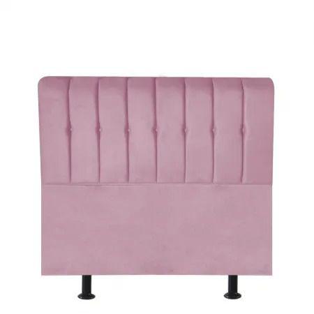 Imagem de Kit Cabeceira de Cama Box Queen Com Recamier Akira 160 CM Suede Rose - Móveis Mafer