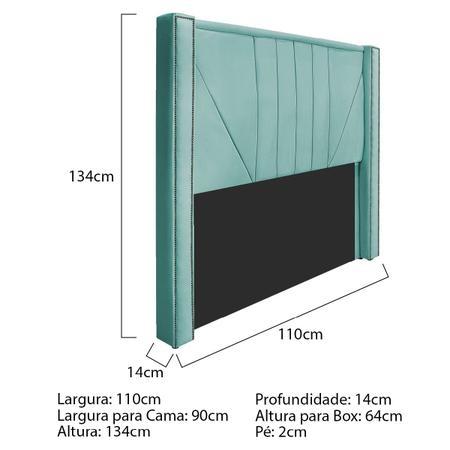 Imagem de Kit Cabeceira e Calçadeira Baú Solteiro Minsk P02 90 cm para cama Box Suede - Amarena Móveis