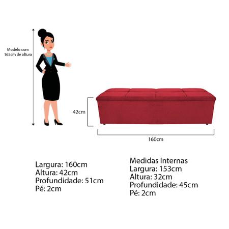 Kit Cabeceira e Calçadeira Munique 160 cm Queen Size Suede Vermelho - Doce Sonho Móveis Imagem de Kit Cabeceira e Calçadeira Munique 160 cm Queen Size Suede Vermelho - Doce Sonho Móveis