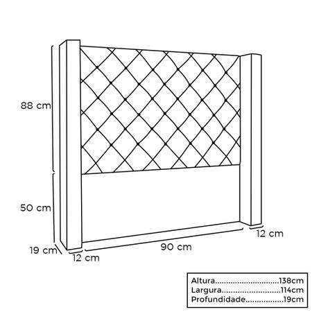 Imagem de Kit Cabeceira Quarto + Recamier Sofá Divã Chaise 2 Lugares 0,9 M Europe