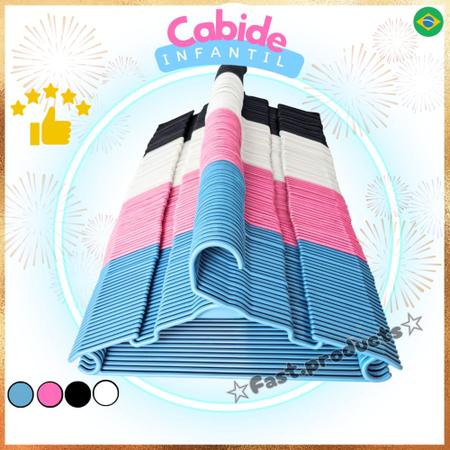 Imagem de Kit cabide baby infantil juvenil 50 unidades cores.