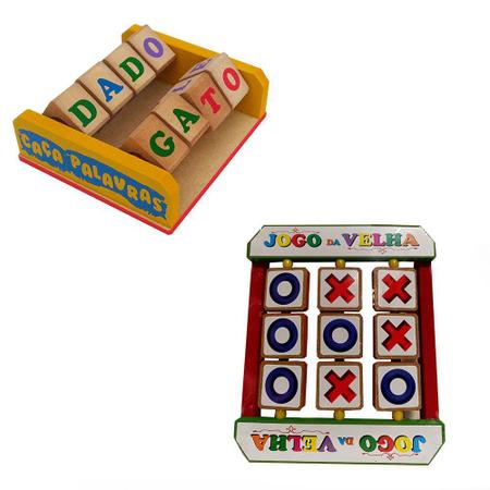 Jogo da Velha de Girar em Madeira Brinquedo Educativo - Tralalá 4 Kids