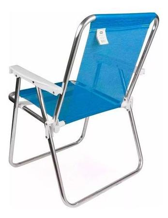 Imagem de Kit cadeira praia mor alta sannet azul 2 unidades