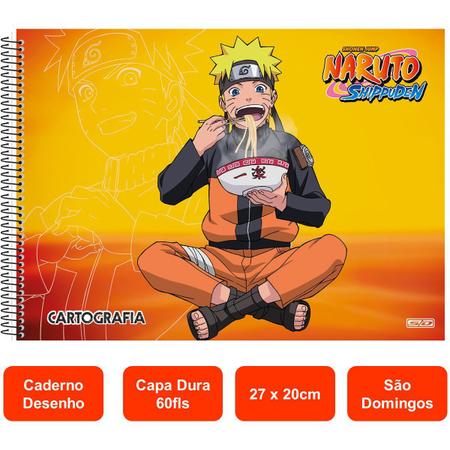 Kit Combo 4 Cadernos De Desenho Naruto 60 Folhas 275mmX200mm em