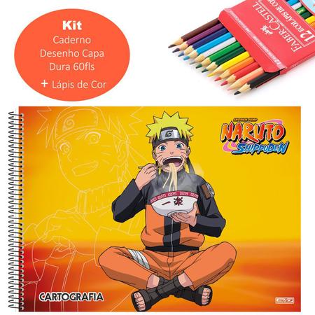 Kit Caderno de Desenho Naruto 60fls Capa Dura C3 São Domingos + Lápis de  Cor Faber 12 Cores Escolar Infantil Fundamental - Caderno de Desenho -  Magazine Luiza