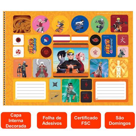 Kit Combo 4 Cadernos De Desenho Naruto 60 Folhas 275mmX200mm no Shoptime