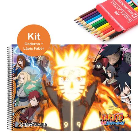 Kit 5 Cadernos Naruto Shippuden Brochura Tam. Pequeno + Desenho e  Cartografia Naruto - Ri Happy