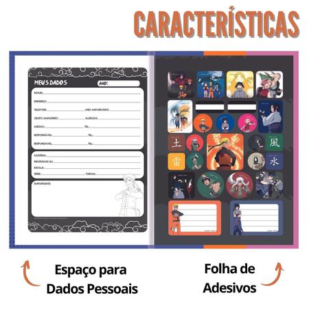 Kit 2 Cadernos Naruto Shippuden + Caderno Desenho Naruto - SD - São  Domingos - Caderno de Desenho - Magazine Luiza