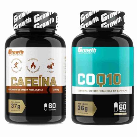 Imagem de Kit Cafeina 210mg 60 Caps + Coenzima Q10 60 Caps Growth