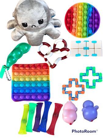 Imagem de Kit Caixa 11 Peças Fidget Toy Pop It Brinquedos Ant Stress