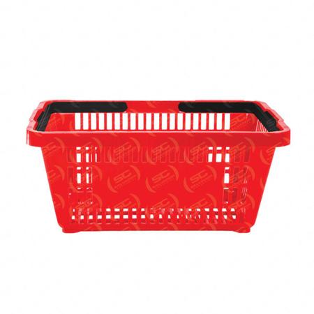 Imagem de KIT - Caixa Supermercado Empacotador Check-out 2m Recorte + 5 Cestos de Compras Vermelho