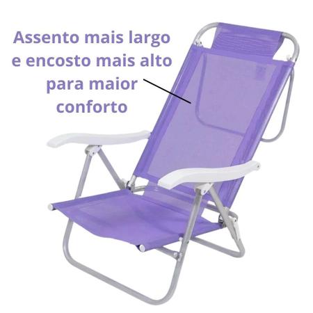 Imagem de Kit Caixa Termica Cooler Roxo 26 L + Cadeira de Praia 6 Posicoes Sunny Roxa